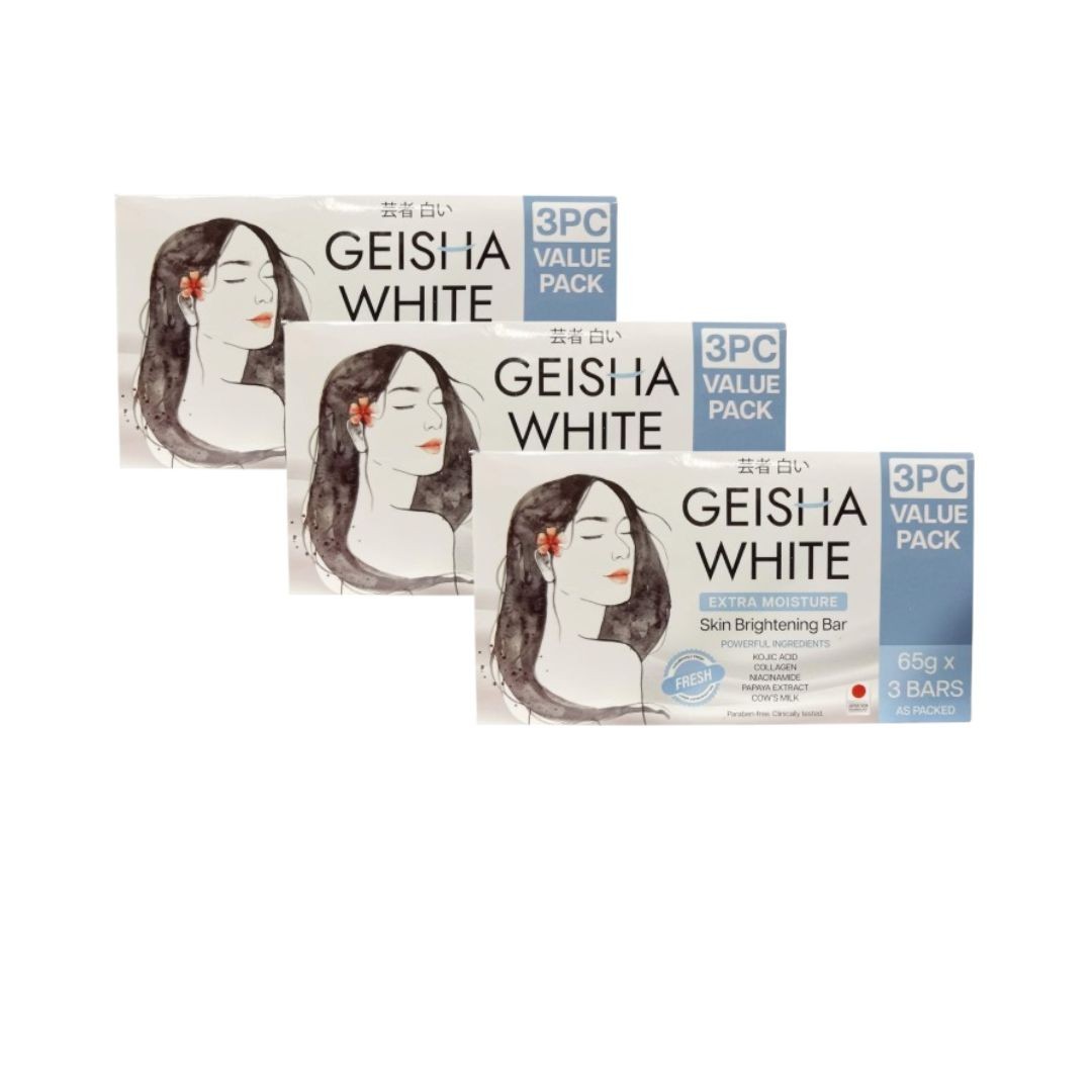 Geisha White Kojic Bar Soap 3x65g with Collagen, Niacinamide & Papaya Milk