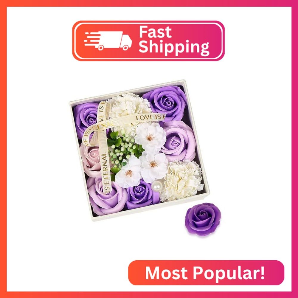Ideal Swan Floral Scented Bath Soap Rose Flower Petals Purple Plant Essential Oi