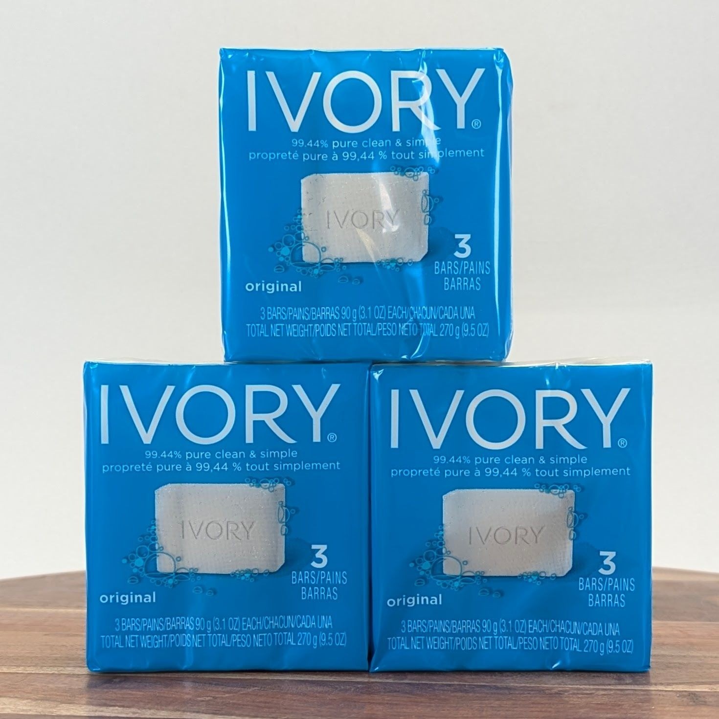3 pk Vintage Original Ivory Bar Soap 3 Bar 9.5oz 99.44% Pure Clean Simple SEALED