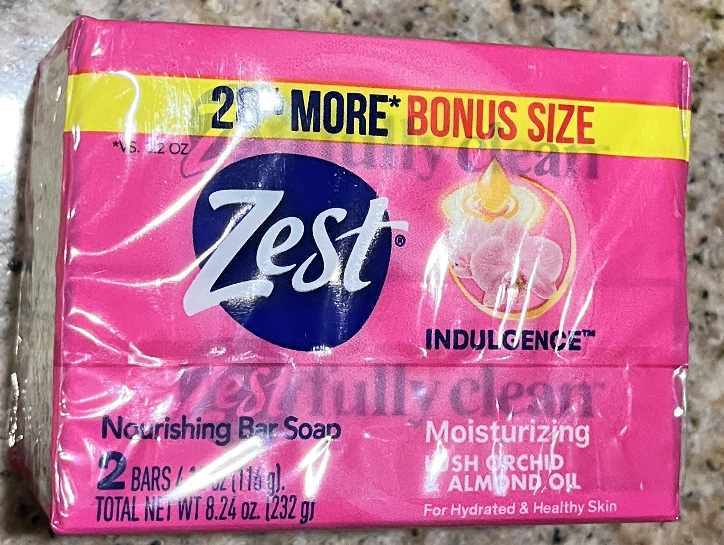 ZEST Bar Soap Moisturizing Lush Orchid & Almond Oil Large Bars 7.05oz Lot Of 2