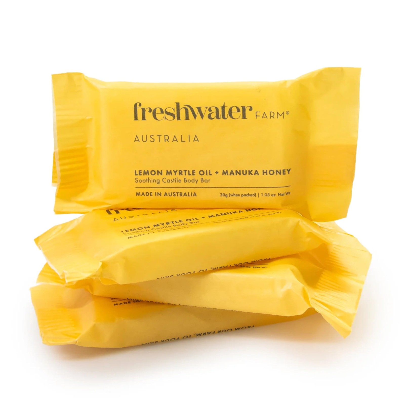 Freshwater Farm Australia Guest Soap Bars|Lemon Myrtle Oil & Manuka Honey Gue…