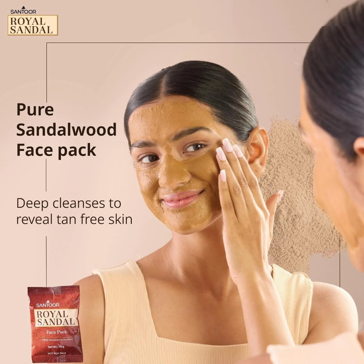 Santoor Royal Sandal Detan Pack 3 Soaps + Free Serum + Free Face Pack v353