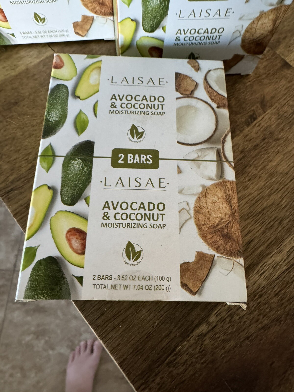 LAISAE AVOCADO & COCONUT MOISTURIZING SOAP 3 Packs Of 2 BARS 3.52 OZ EACH New