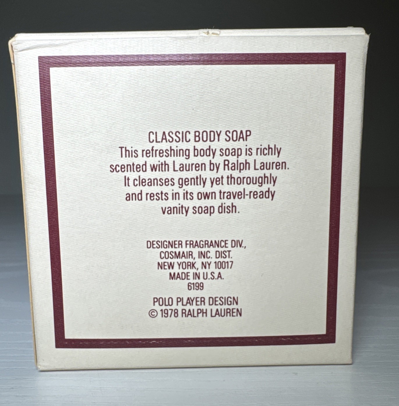 NIB Vintage Polo Ralph Lauren 3.5 Oz. Classic Body Soap Made in USA 1978