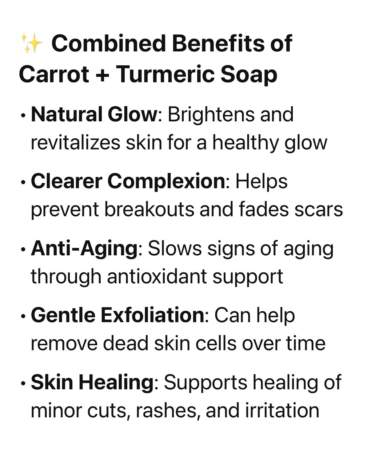 100% Natural Carrot Turmeric Soaps