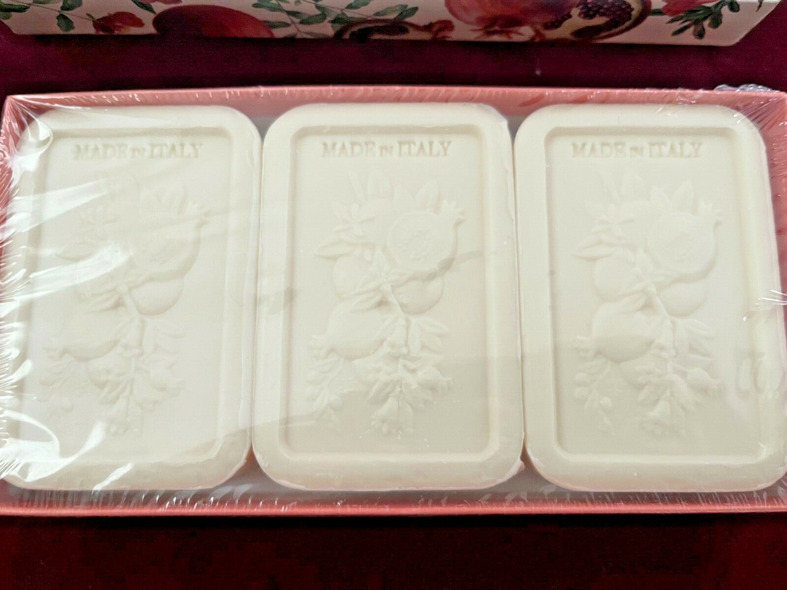 SAPONERIE MARIO FISSI POMEGRANATE HAND SOAP SET WITH 3 SOAPS 4.4OZ EACH