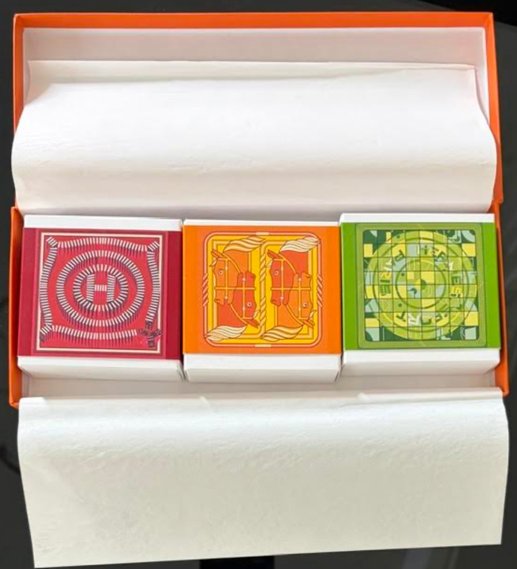 Hermès Perfumed Soap Gift Set 3 x 100g + Bonus Soap New in Box