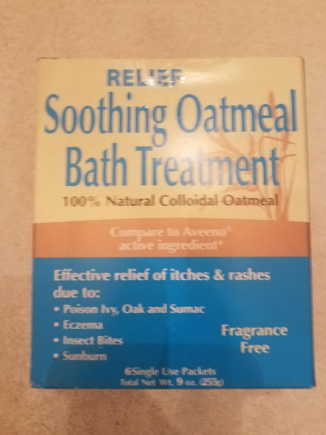 NIB Relief Soothing Colloidal Oatmeal Bath Treatment – 6 Single Use Packets