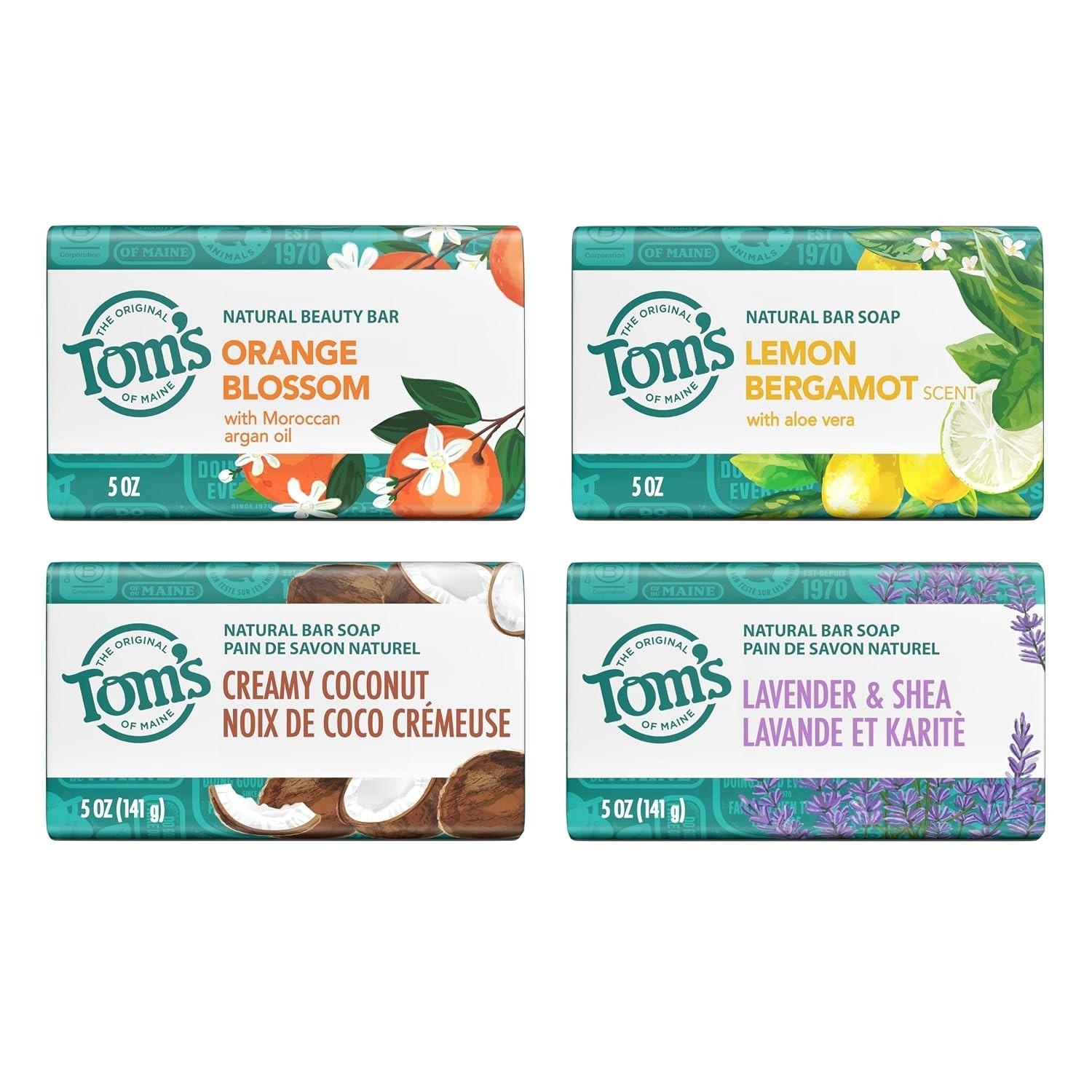 Aluminum Free Natural Bar Soap Variety Pack, 5 oz 4 Pack | Sensitive Skin, So…