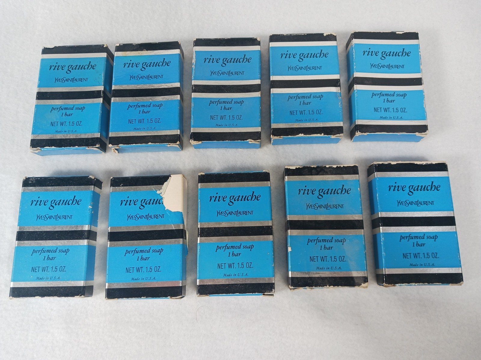 Vintage Yves Saint Laurent YSL Rive Gauche Perfumed Soap 1.5oz Lot 10 Bars NOS