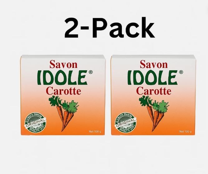 Idole Carrot Soap with Vitamin A, Skin Brightening, 100g Bar – 2 Pack