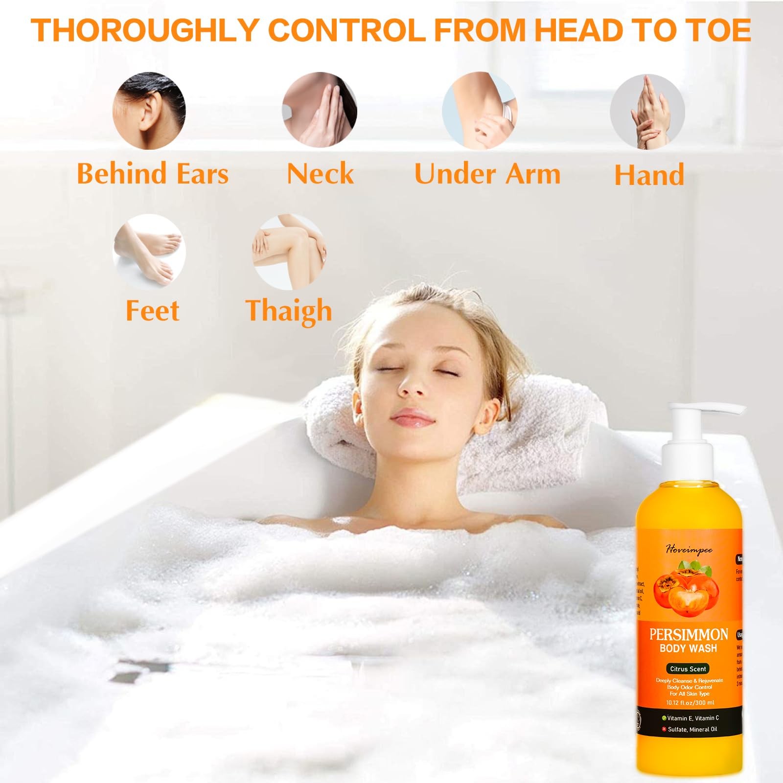 Persimmon Soap Body Odor Eliminator for Women Men, Nonenal Soap Purify Strong…