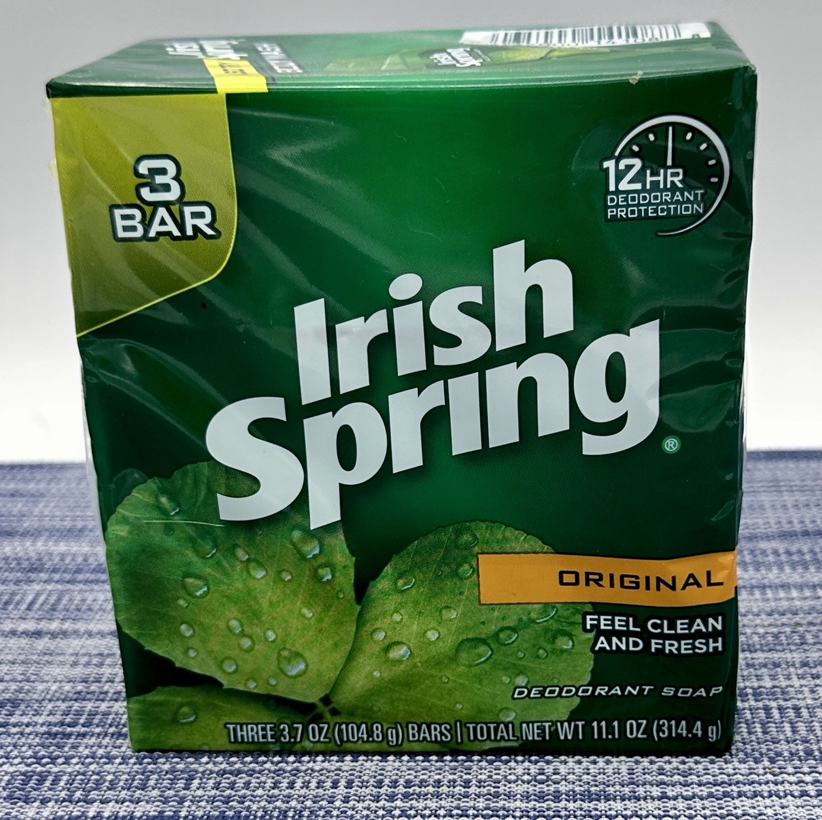 Irish Spring Original Deodorant Soap Three 3.75 oz Bars