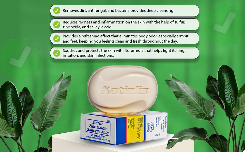 (2-pk) KATIALIS SOAP Sulfur Zinc Oxide Salicylic Acid anti Fungal anti Bacterial
