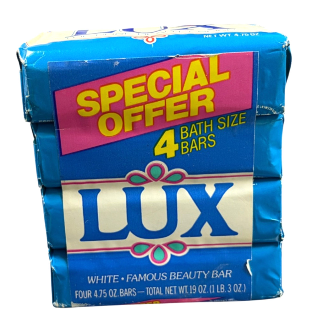 Vintage LUX The Pure Beauty White Soap Bar Large 4.75 oz Bath Size Sealed
