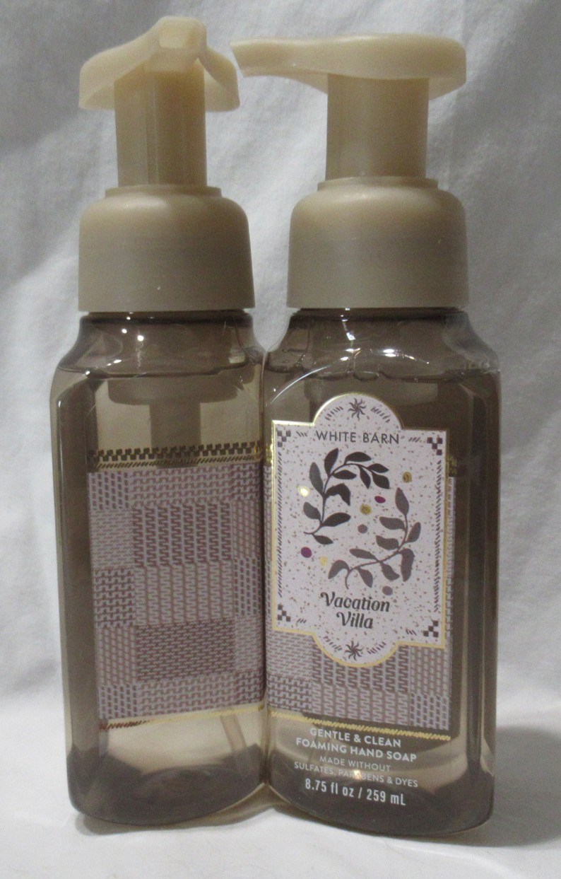 White Barn Bath & Body Works Foaming Hand Soap Set Lot of 2 VACATION VILLA