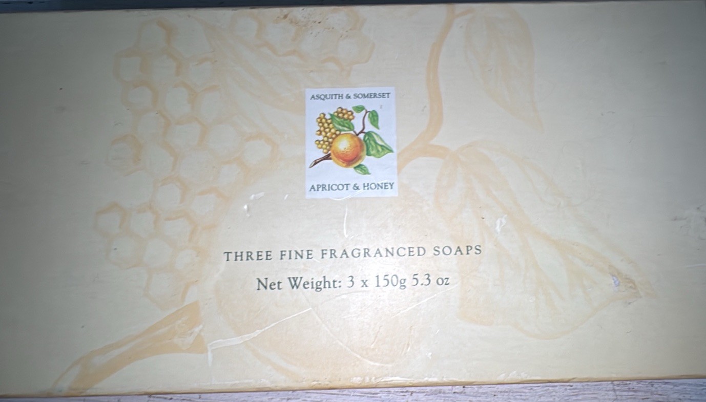 Asquith & Somerset Apricot & Honey Fine Fragranced Soaps 3 x 5.3 Oz each NEW
