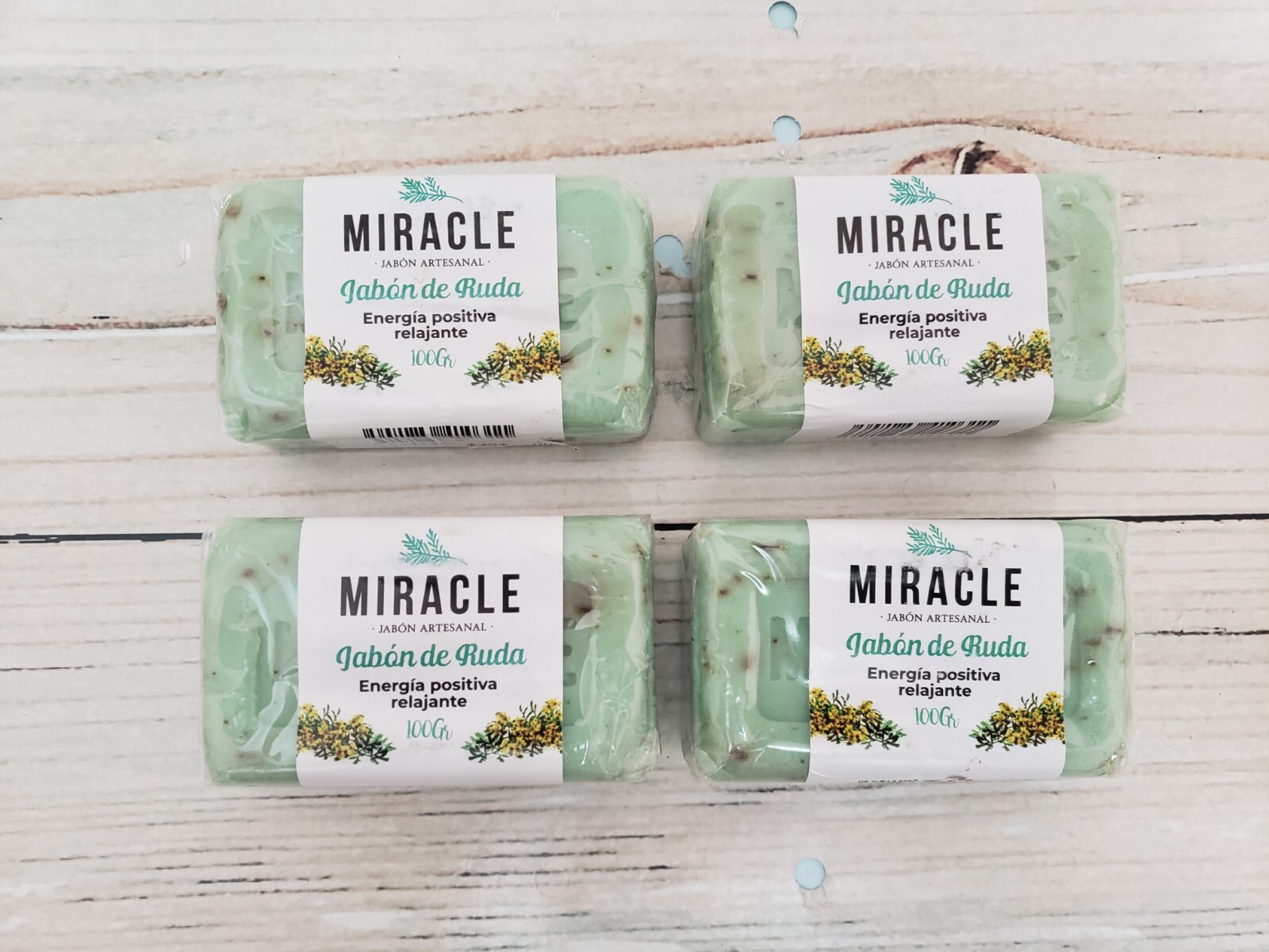 Jabon de Ruda – Jabon Artesanal – Energia Positiva Relajante 100gr. 4 Pack- Soap
