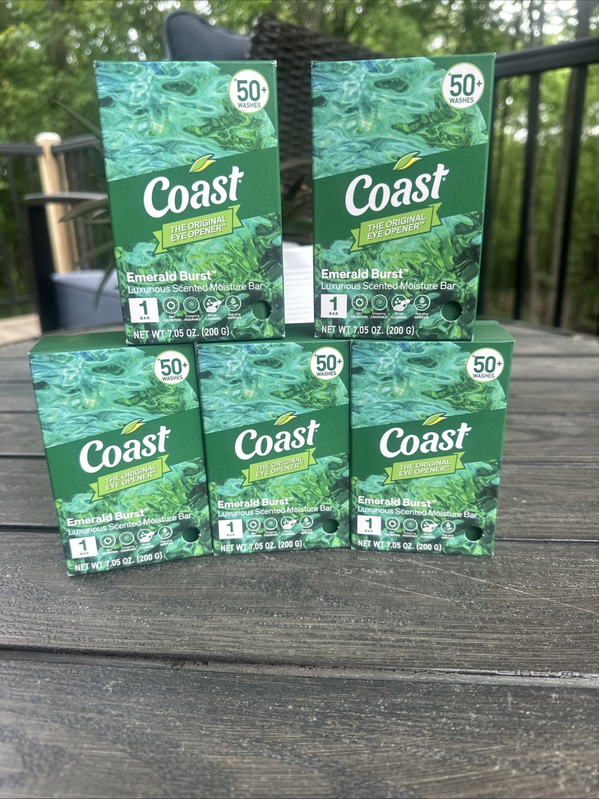 Coast® Emerald Burst Moisturizing Bar Soap 7.05 Oz ea Lot 5 Bars