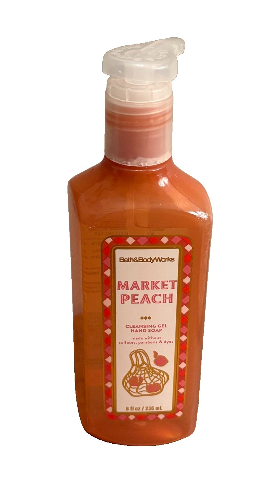 1 NEW BATH & BODY WORKS MARKET PEACH CLEANSING GEL HAND SOAP WASH PUMP 8 OZ