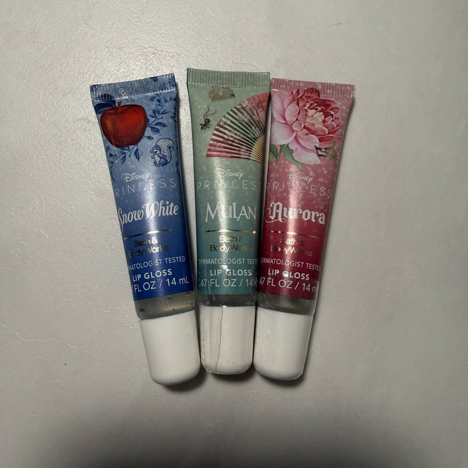 Bath and Body Works – Lip Gloss – Mulan, Aurora & Snow White – Set Of 3