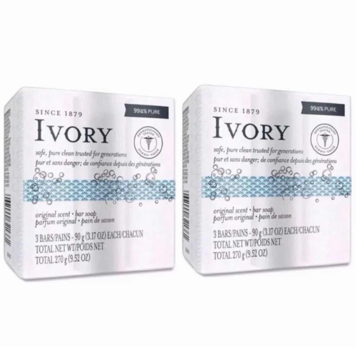 IVORY (6) 3.17 Oz. Bars 🫧 ●ORIGINAL SCENT● 🫧 Pure Safe Clean & Simple 🫧.