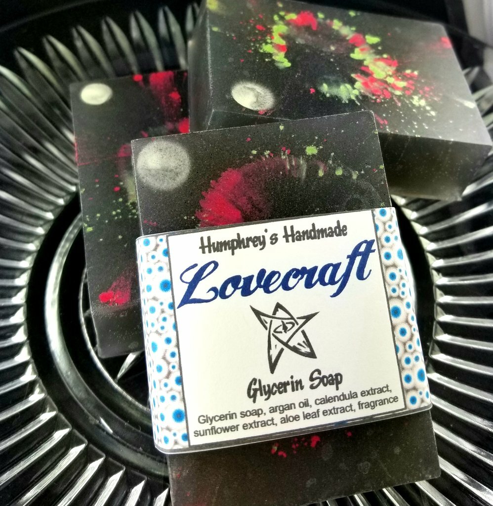 LOVECRAFT Glow in the Dark Soap, Pomegranate Scent Large Bar USA Made Halloween
