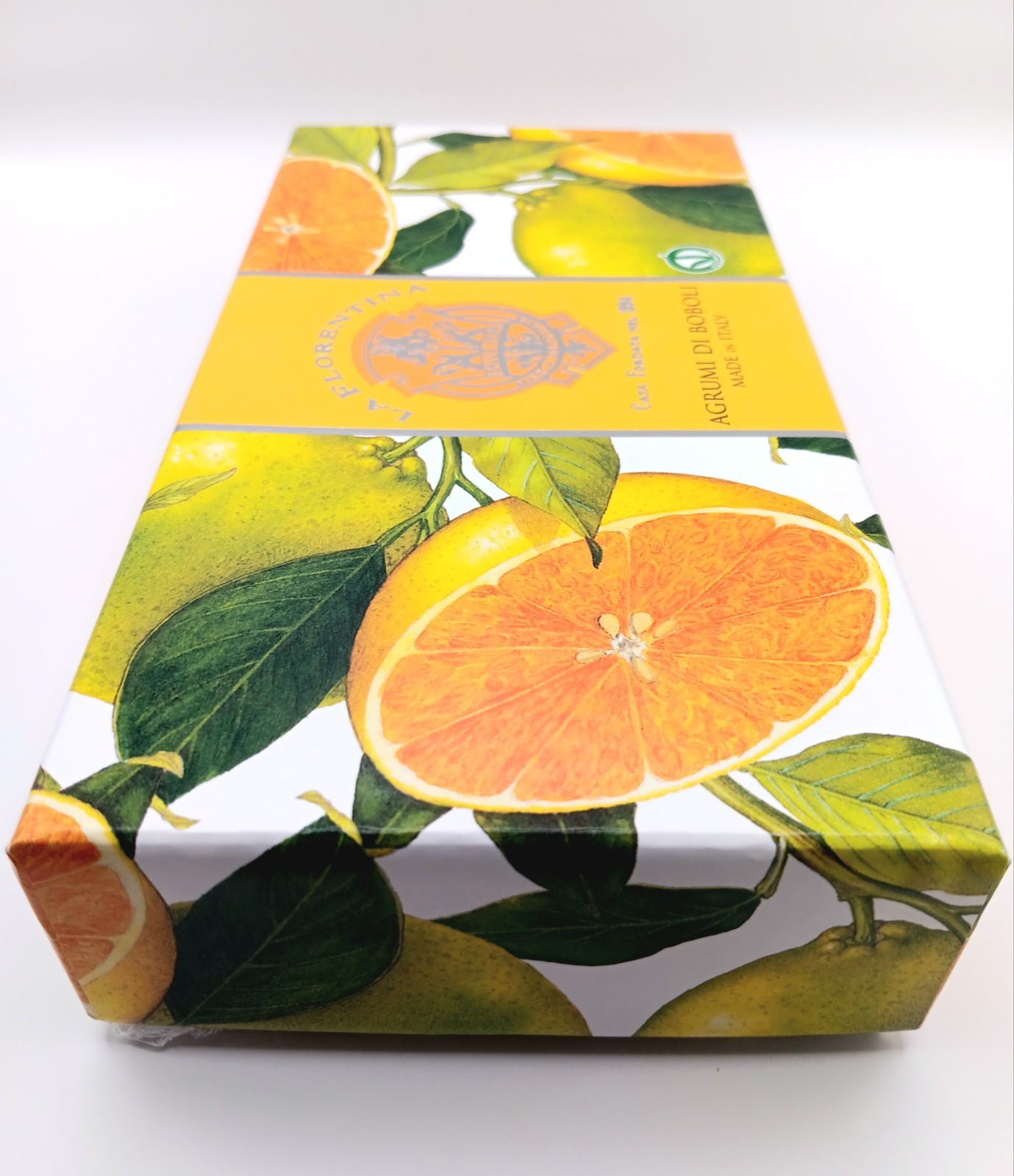 La Florentina Hand Soap Set Boboli Citrus 3 Oval Bars From Italy Gift Box NIB