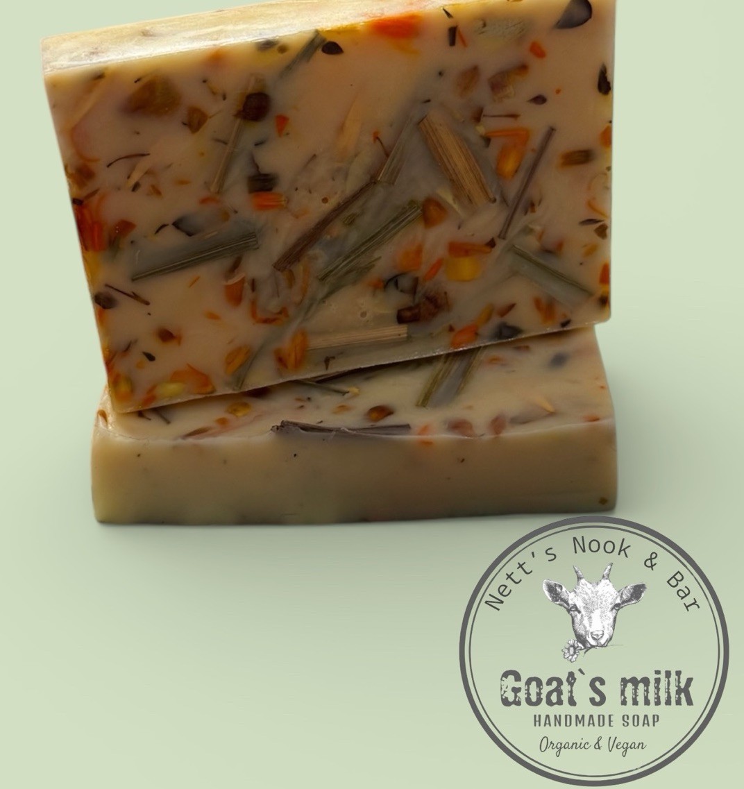 Handmade Goat Milk Soap Bar Lemongrass & Chrysanthemum Vegan Organic All Natural