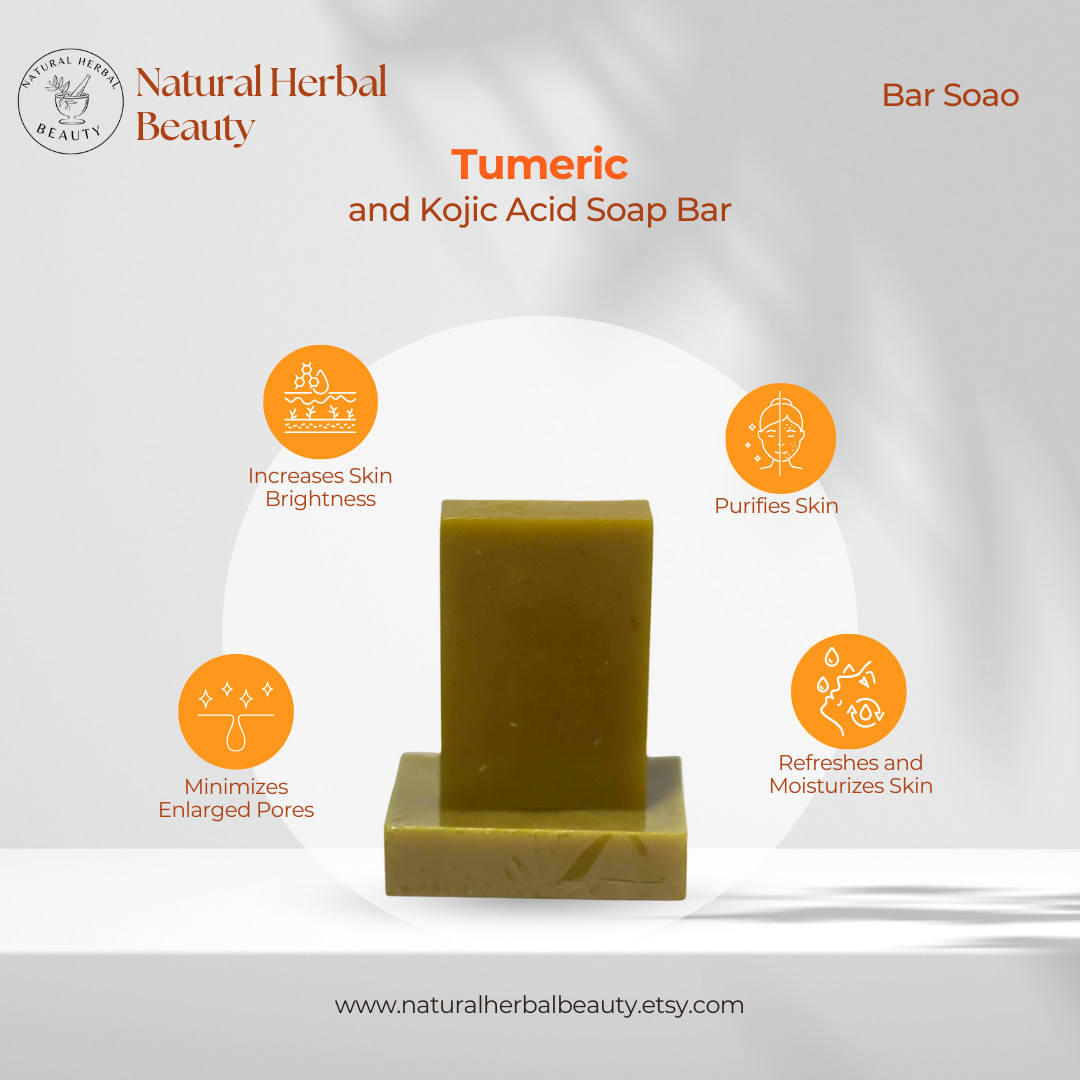 Turmeric & Kojic Acid Bar Soap for Brightening Skin Organic Soap
