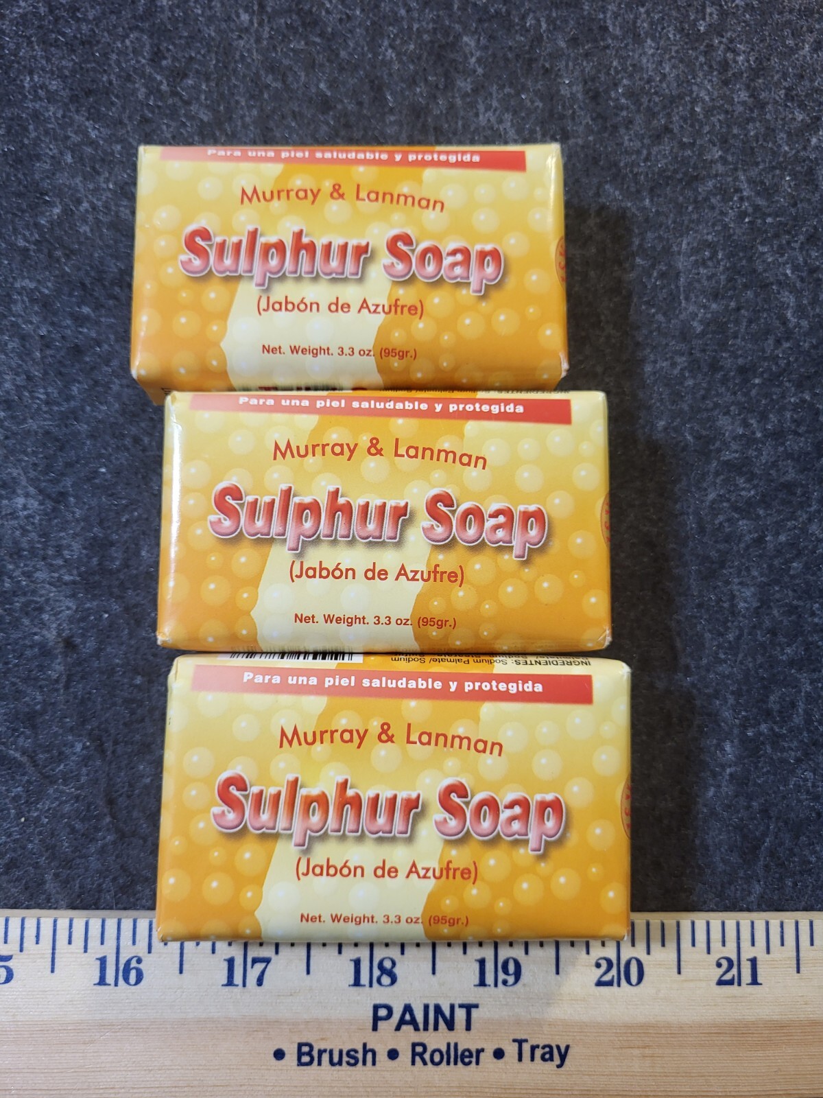 3 Bars Of Sulphur Soap Murray & Lanman 3.3 oz Peru