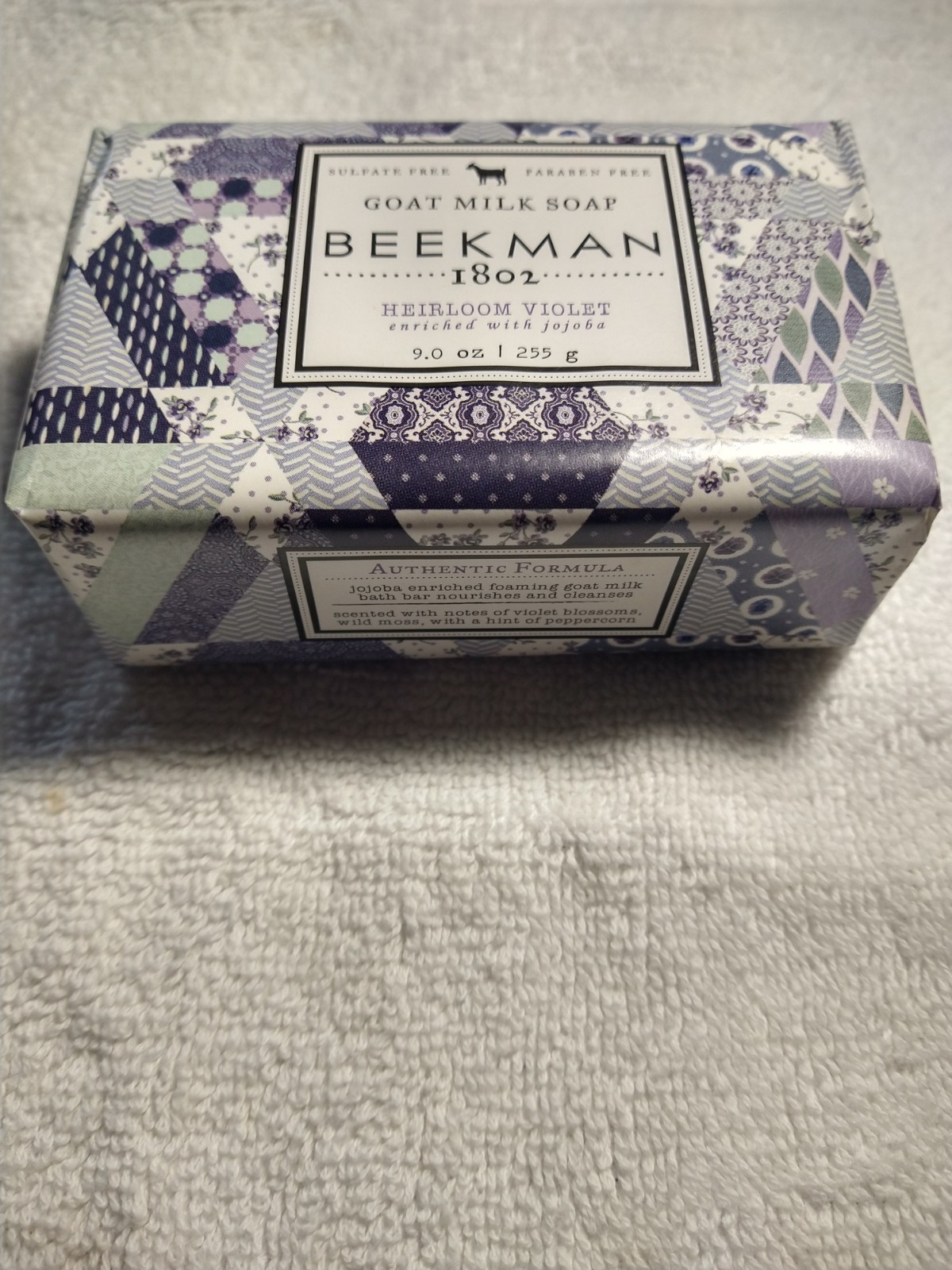 BEEKMAN 1802 Goat Milk Soap – Heirloom Violet with Jojoba 9 Oz / 255 g