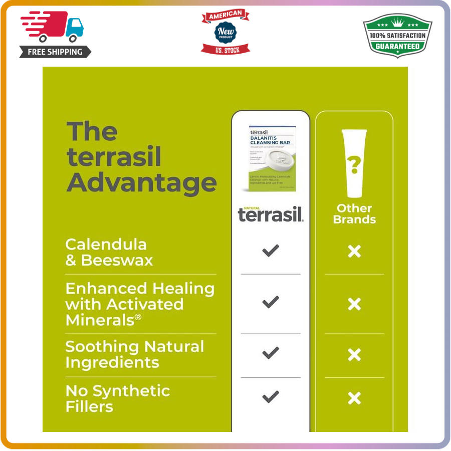 terrasil Balanitis Soap Men 75 g Itch Redness Relief Natural Hypoallergenic