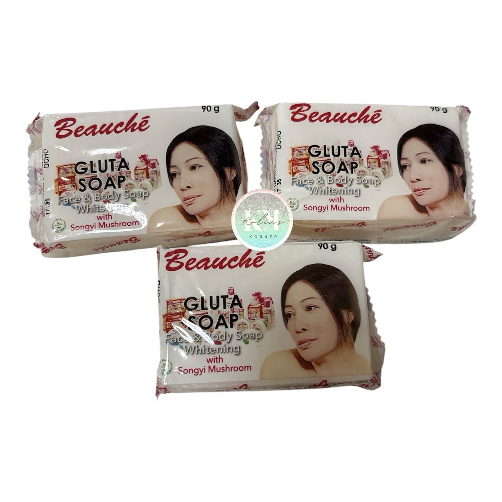 3 X BEAUCHE INTERNATIONAL GLUTA SOAP SUPER WHITENING LOT OF 3 SOAPS