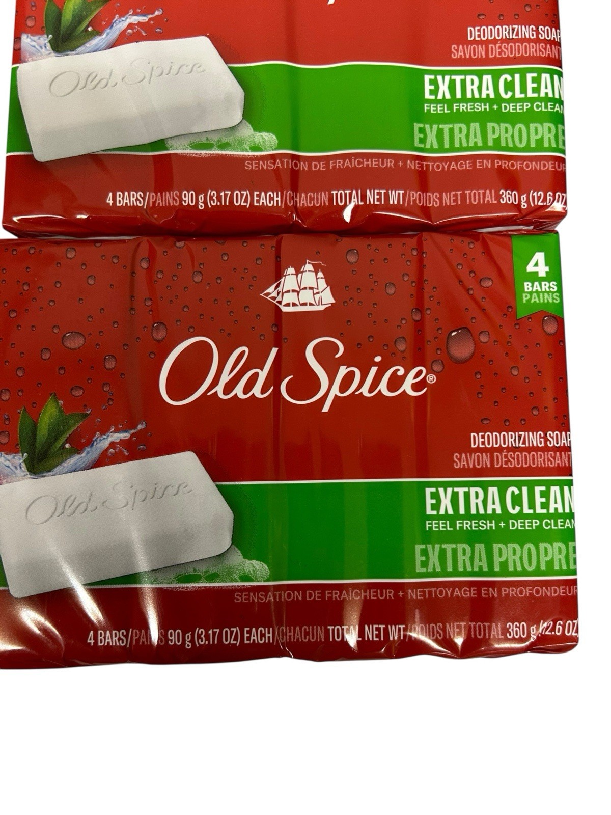 2 Packs of 4 bars each. Old Spice Deodorizing Bar Soap Extra Clean Fresh 3.17 oz