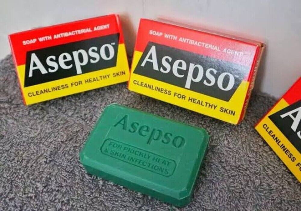 12x Asepso Bar Soap Original Formula Washes Away Bacteria Dirty Healthy Skin