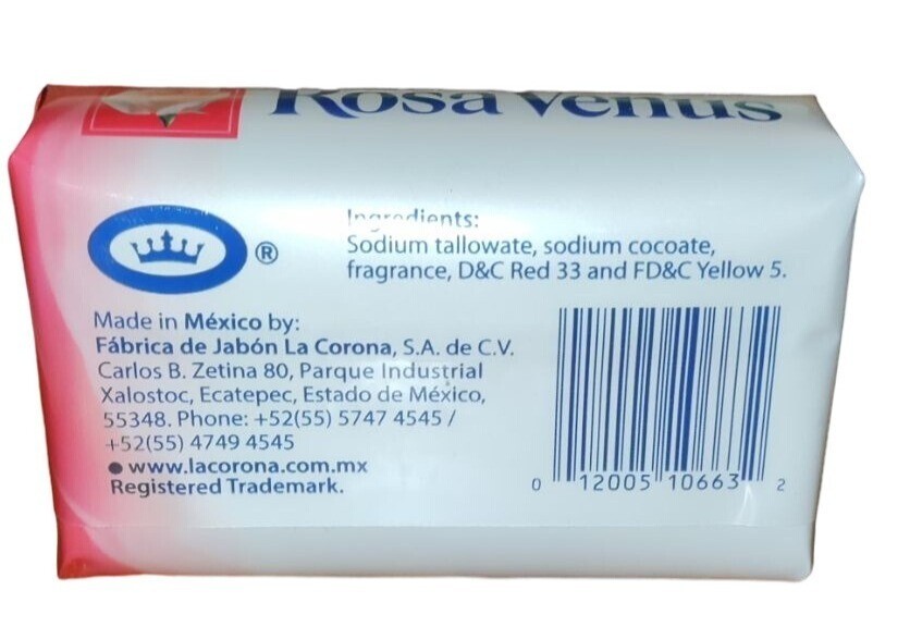 Jabon Rosa Venus Rosa(Pink) Classic 150 g / 5.29 oz Soap Bar