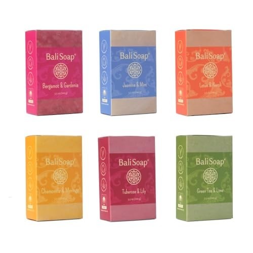 Natural Bar Soap Gift Set 6 Bars Handmade Cold Process Floral Scent Essential