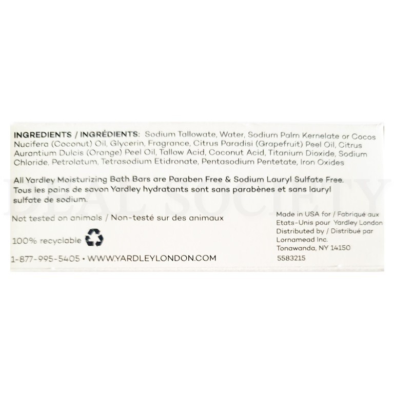 Yardley London Limited Edition Frosted Cranberry Moisturizing Bar 4oz Lot of 6