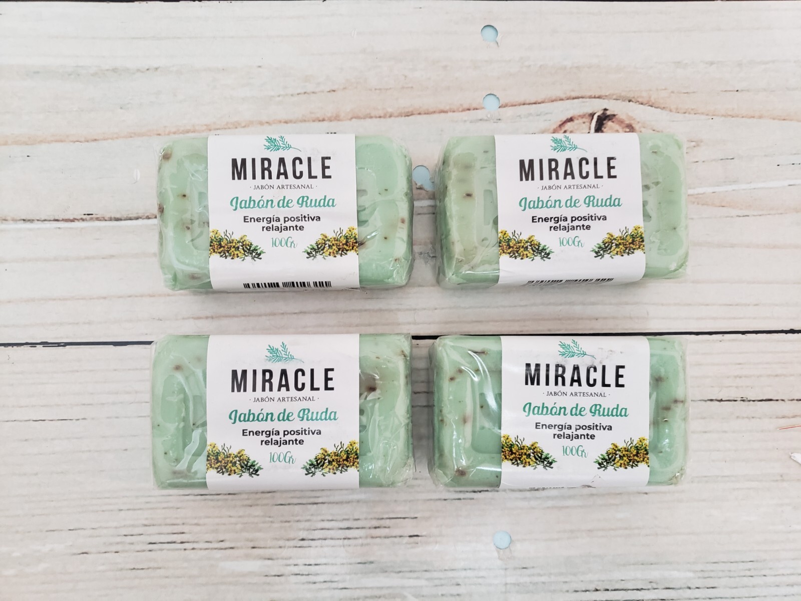 Jabon de Ruda – Jabon Artesanal – Energia Positiva Relajante 100gr. 4 Pack- Soap