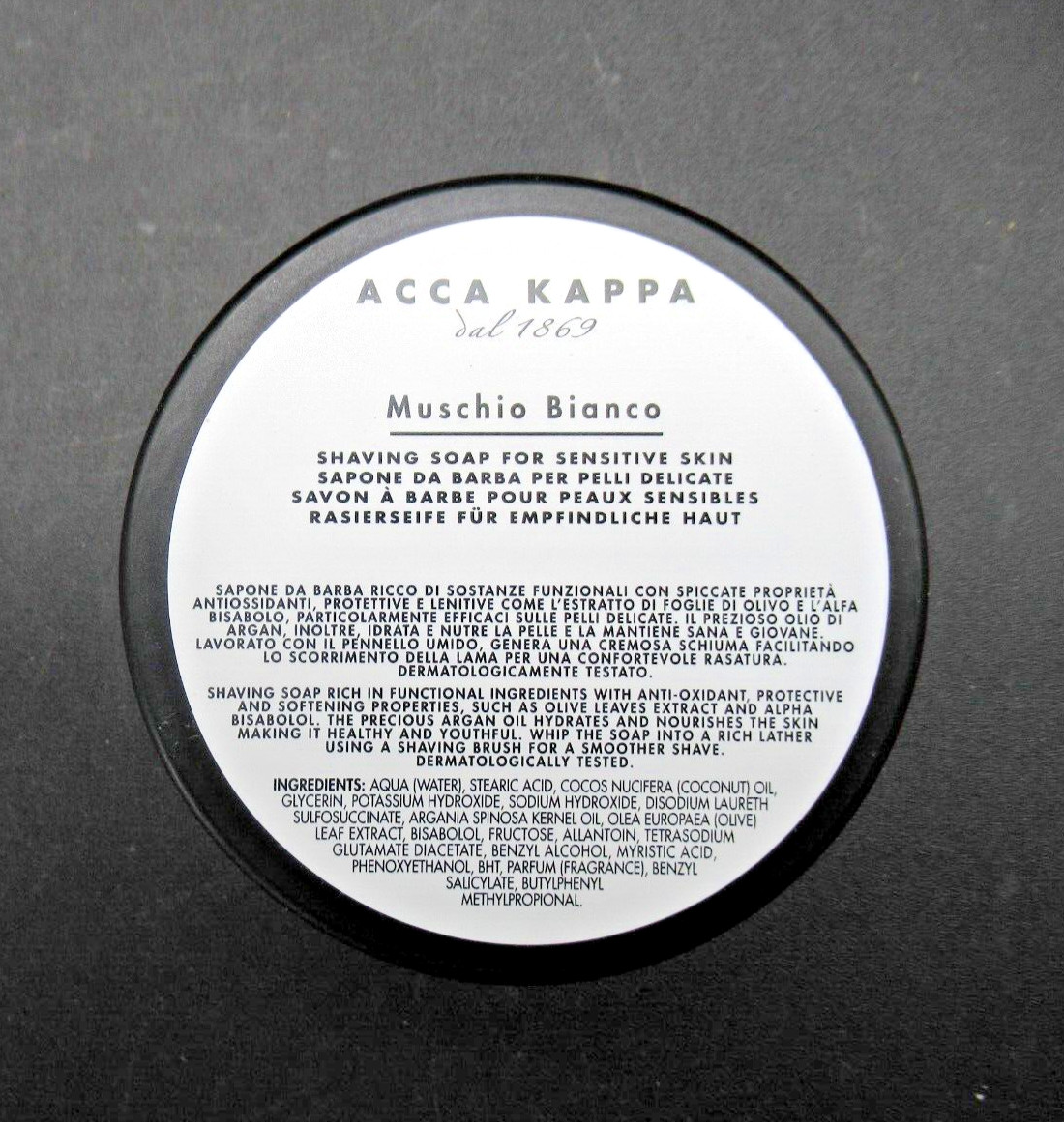 Acca Kappa Muschio Bianco White Moss Shaving Soap 3507 200ml / 6.7 oz *SEALED*