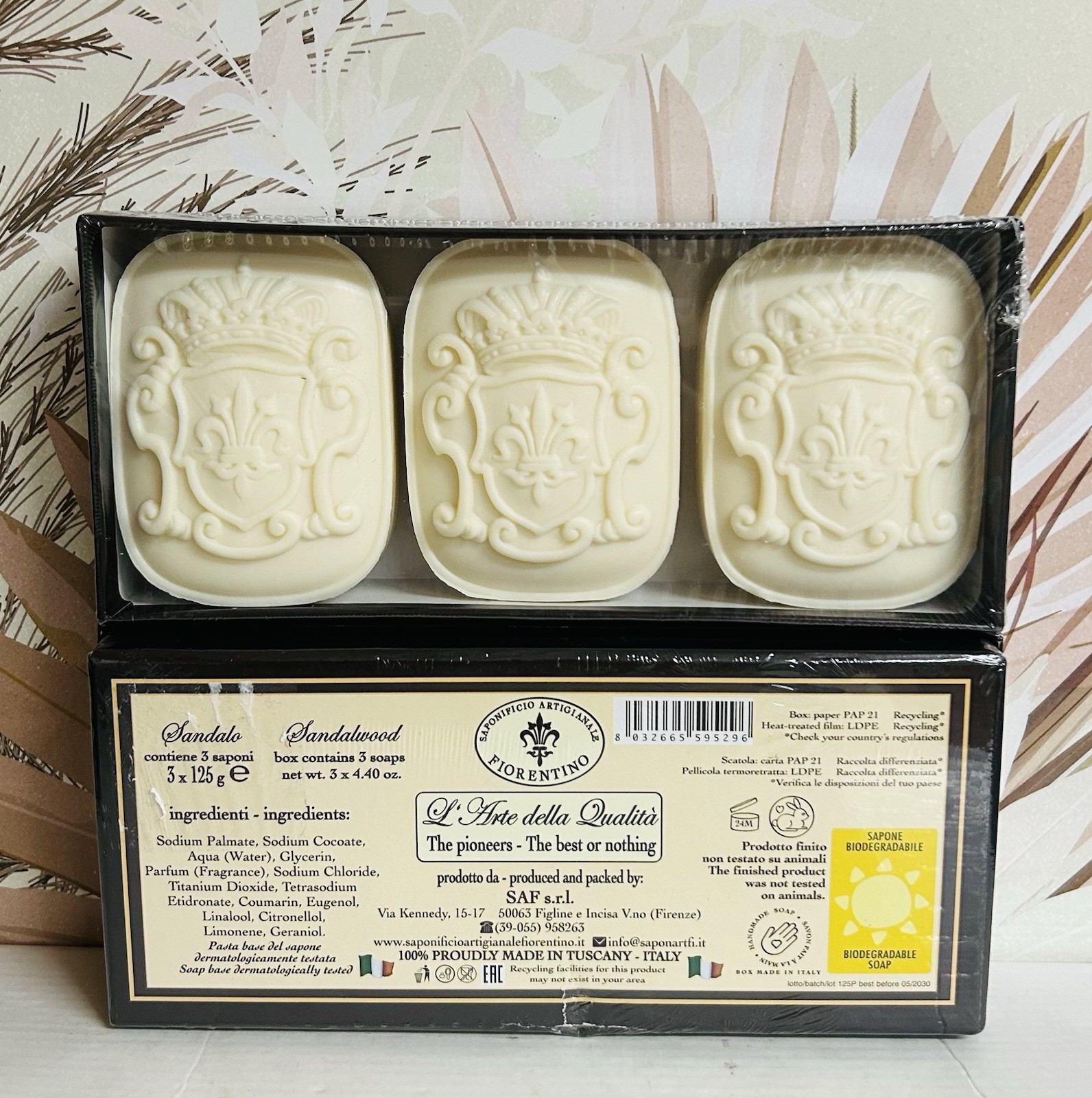 2-Pack Saponificio ~ Sandalwood Scented Bar Soap 6 Bars 4.40 oz Each