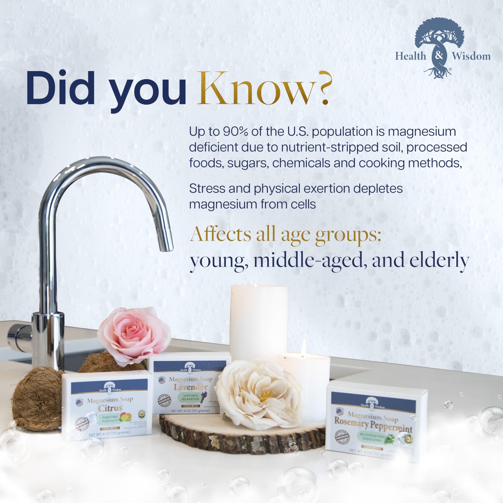 & Wisdom Magnesium Bar Soap – Moisturizing Body Soap – Handmade with Aloe & S…