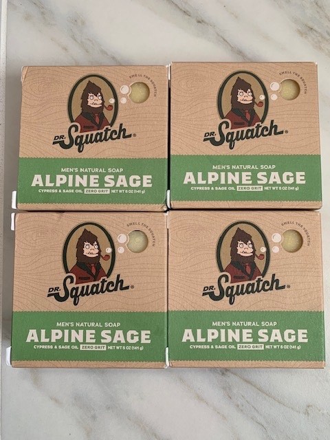 Lot of 4 Pk Dr Squatch Mens Natural Soap Alpine Sage 5oz Ea