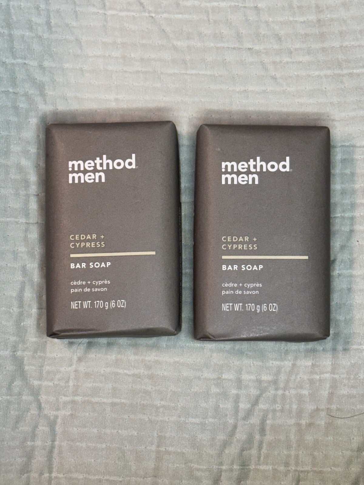 2 x Method Men Bar Soap CEDAR + CYPRESS 6 oz EA Vegan Plant Based