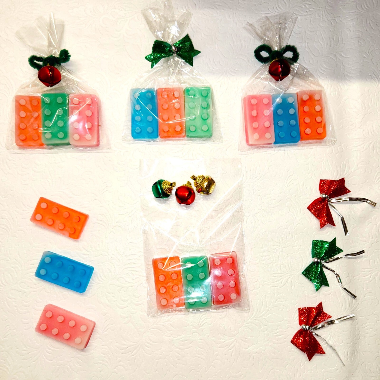 SOAP Bar Building Blocks Brick LEGO set of 3 Multiple Colors Kids Handmade Gift