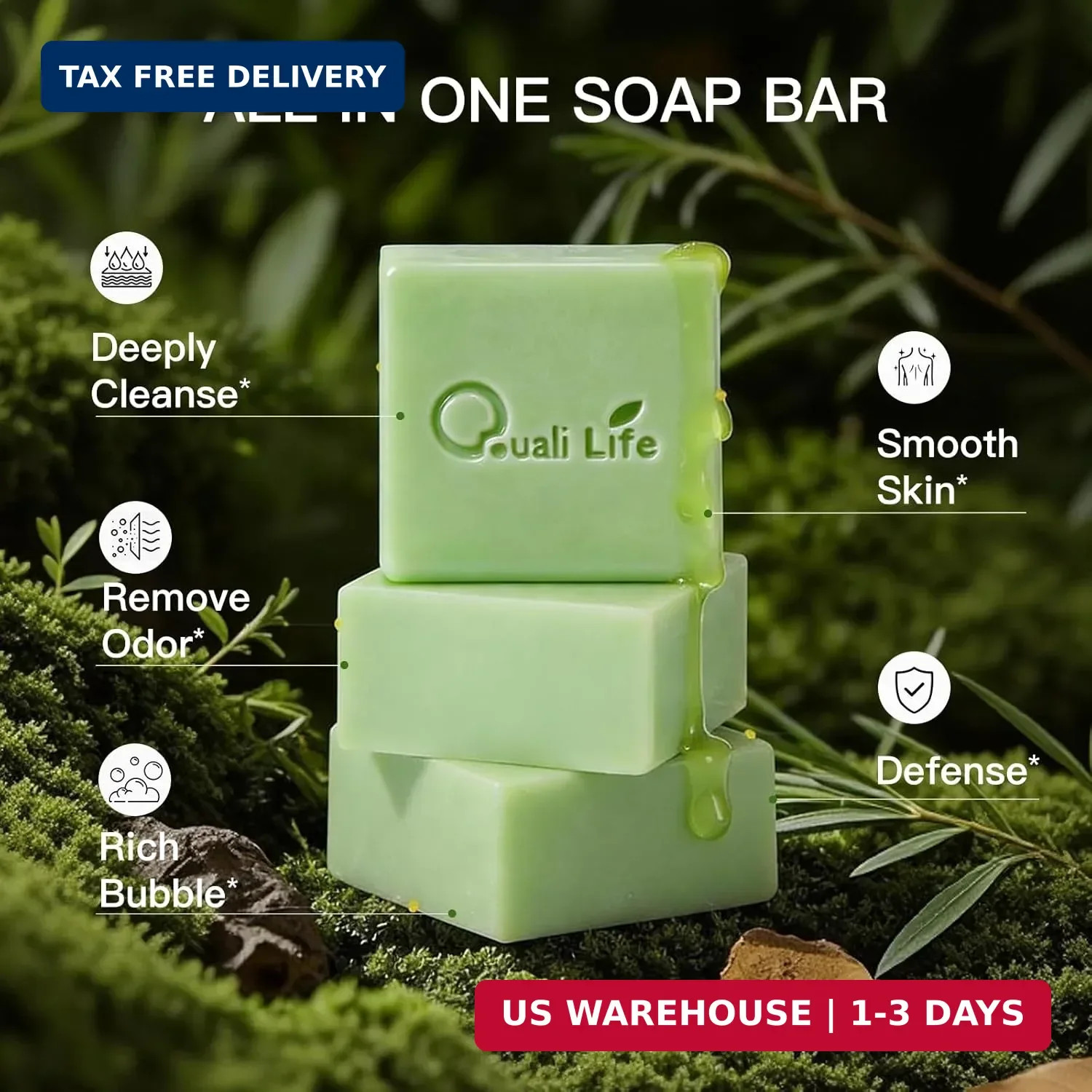 Tea Tree Soap For Oil & Itchy Skin, Pack of 3 | Soap Bar for Face & Body, Antifu