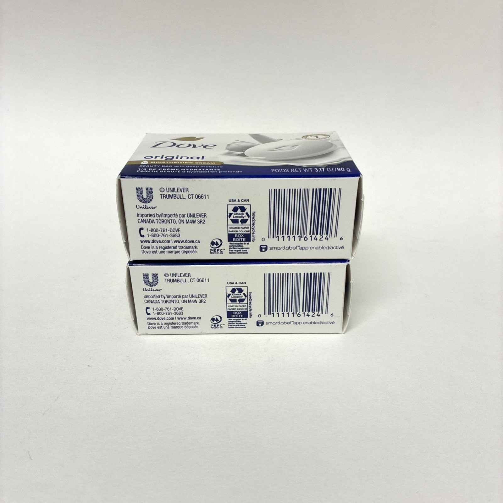 2X Dove Original Beauty Bar Soap w/Deep Moisture, 3.17oz ea | Moisturizing