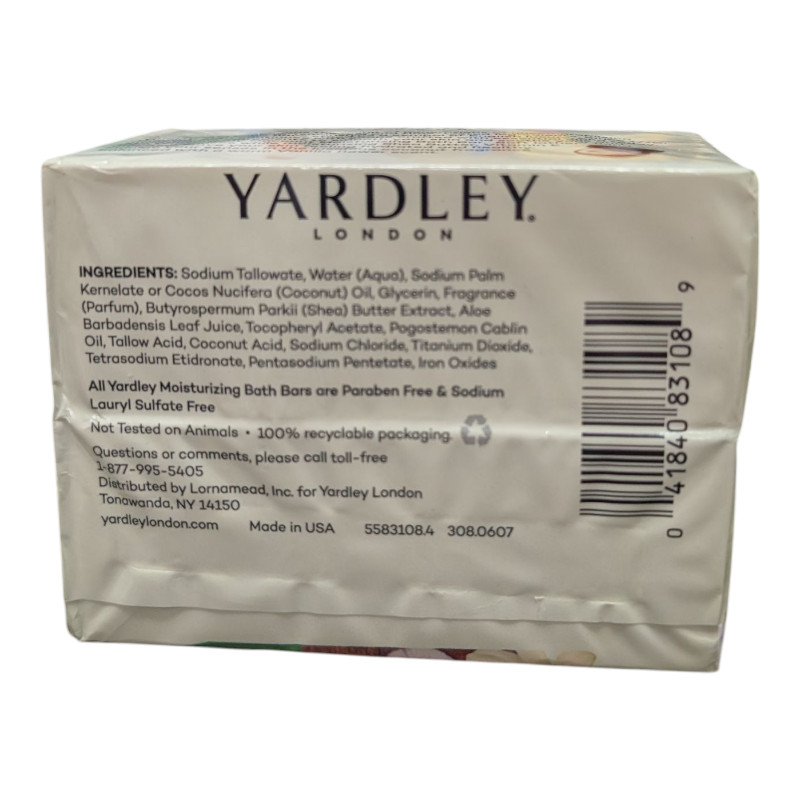 3 x Yardley Creamy Coconut Bath Bar, 4.25 oz 2 Pack – Damaged Packages