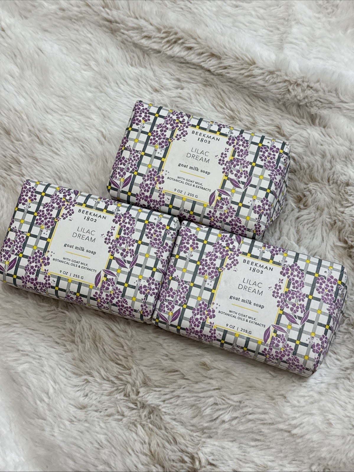 3X Lot Beekman 1802 Lilac Dream GOAT Milk Soap Bars 9 Oz